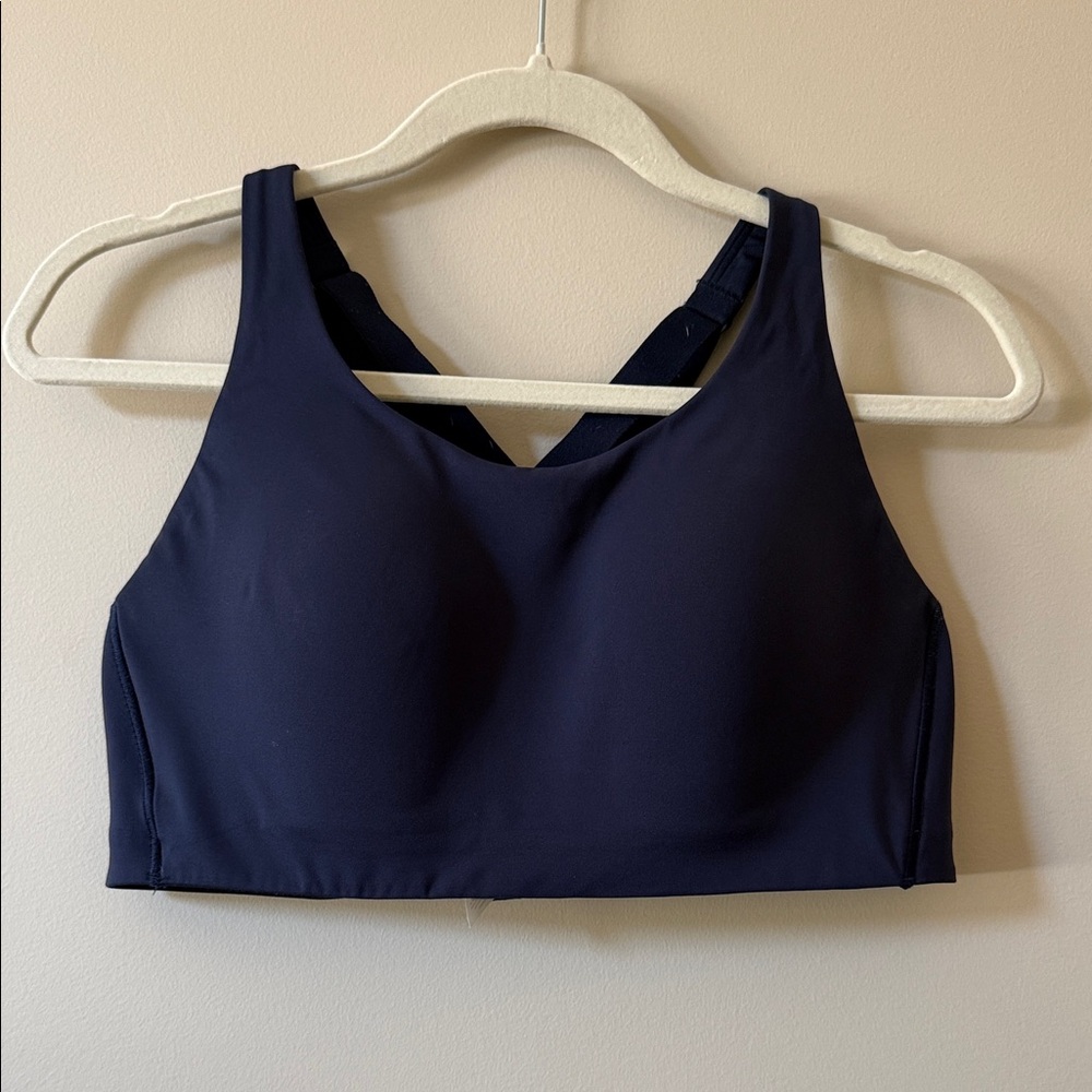 lululemon athletica Navy Cross-Back Hook high impact Sports Bra